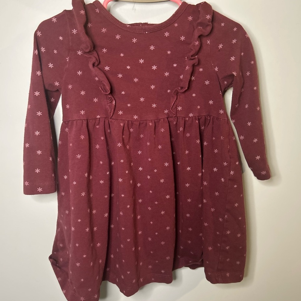 5 For $30 Little Earth Maroon Starry Kids Dress